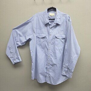Eagle Crest Shirt Mens 2XLT Blue Plaid Western Pearl Snap Long Sleeve Cowboy